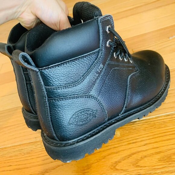 BRAND NEW MENS DICKIES BLACK LEATHER WATERPROOF SHOES SAFETY STEEL TOE CAP BOOTS - Picture 2 of 9
